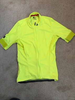 High-Visibility Neon Yellow Cycling Jersey size small.